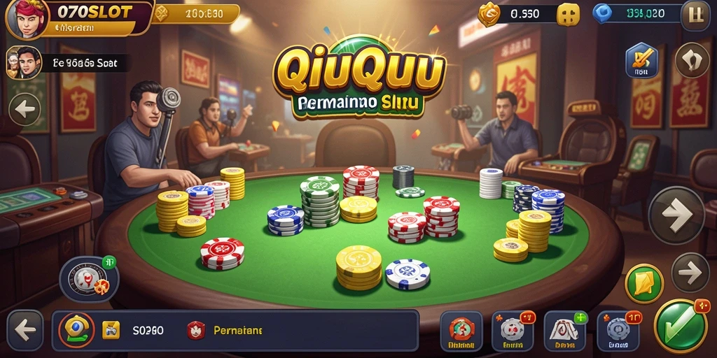 Tampilan gameplay seru dari 070SLOT yang menunjukkan aksi QiuQiu.