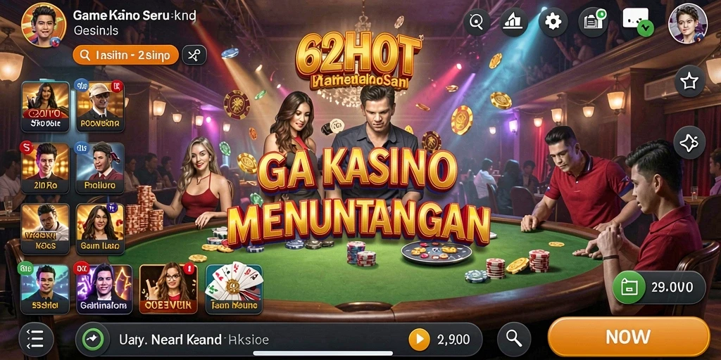 Tampilan antarmuka dan gameplay seru di 62HOT.