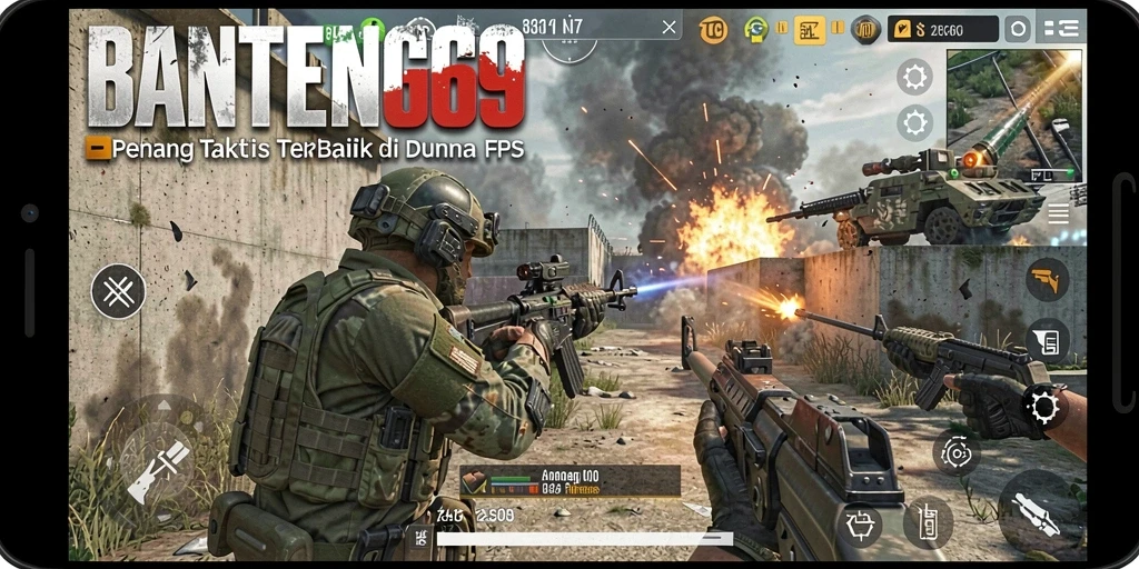 Gameplay seru BANTENG69 dalam aksi tembak-tembakan.
