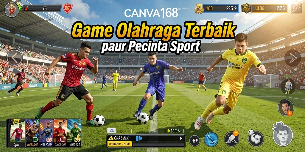 Tampilan utama gameplay CANVA168 dengan aksi olahraga yang seru.