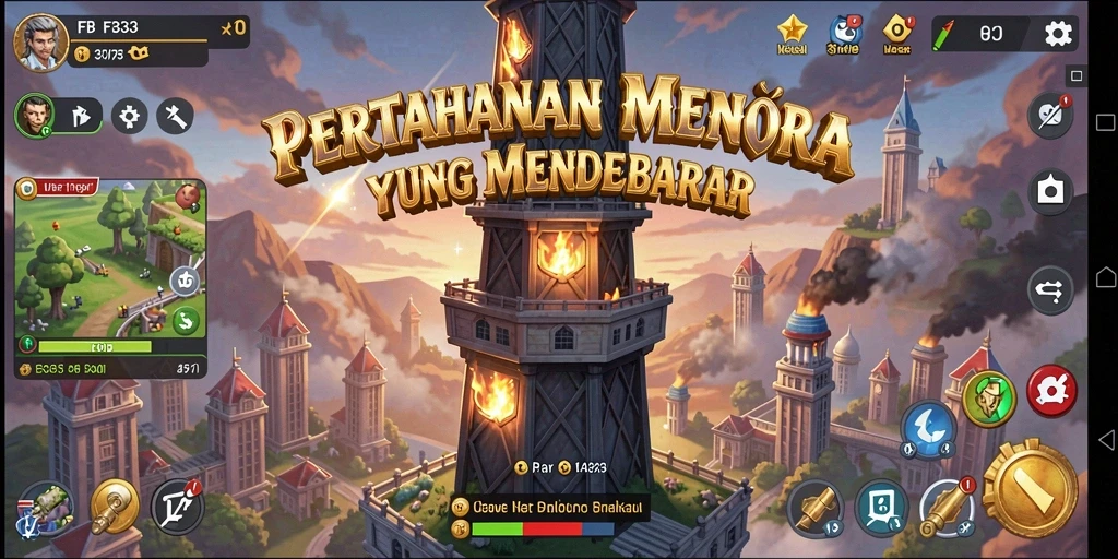 Tampilan menakjubkan dari gameplay Tower Defense FB333.