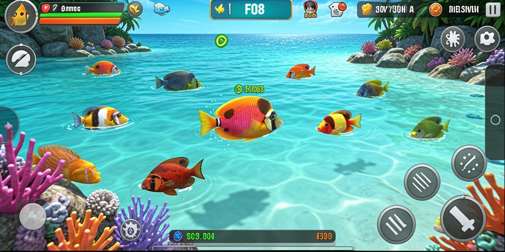 Tampilan gameplay Tembak Ikan yang menarik dan seru di FO8.
