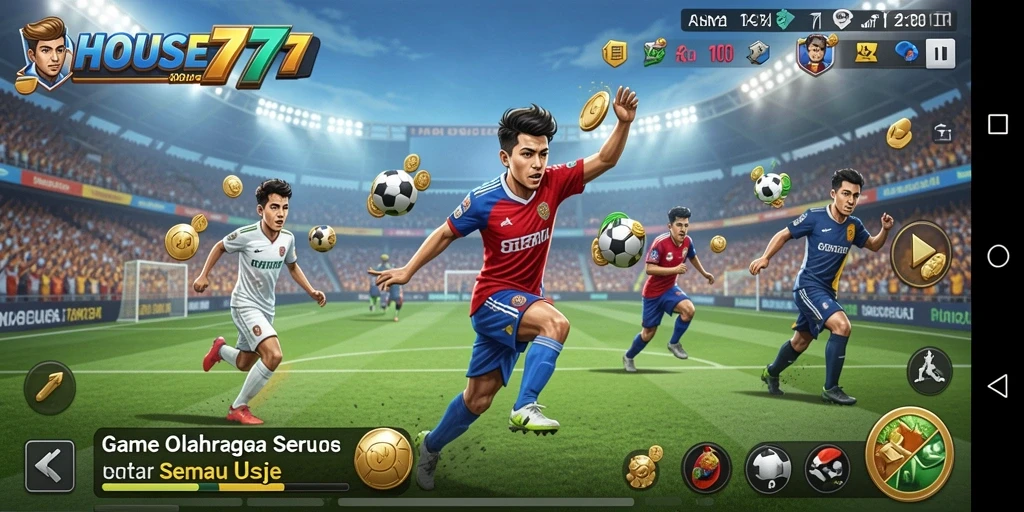 Tampilan gameplay menarik di HOUSE777 dengan aksi olahraga seru.