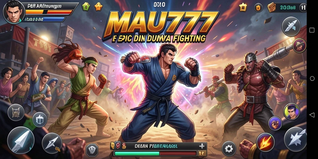 Tampilan gameplay pertarungan yang mendebarkan di MAU777.