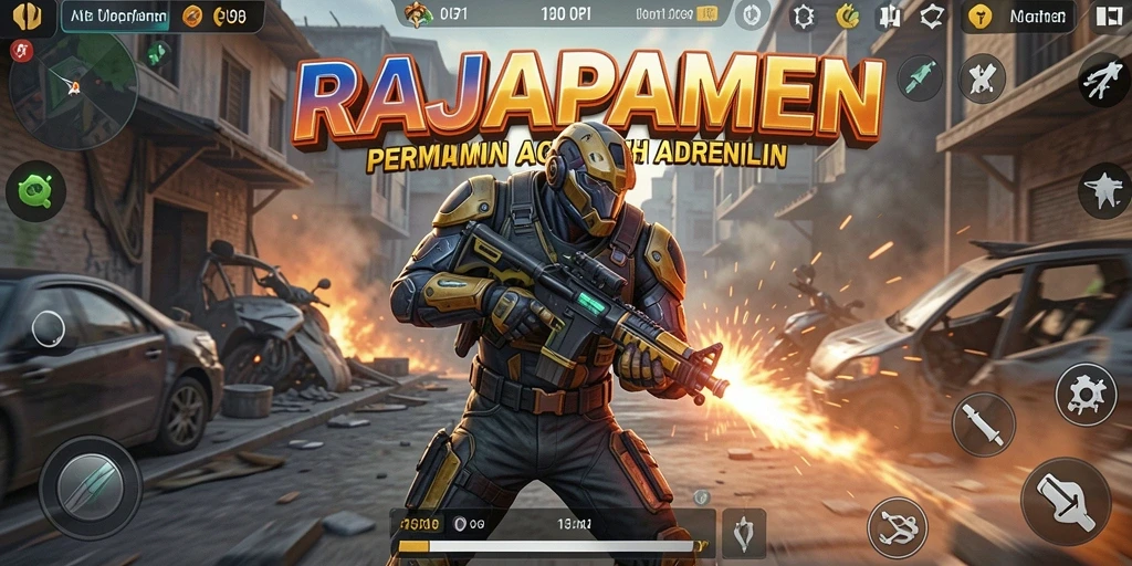 Tampilan aksi mendebarkan dalam gameplay RAJAPAMEN.
